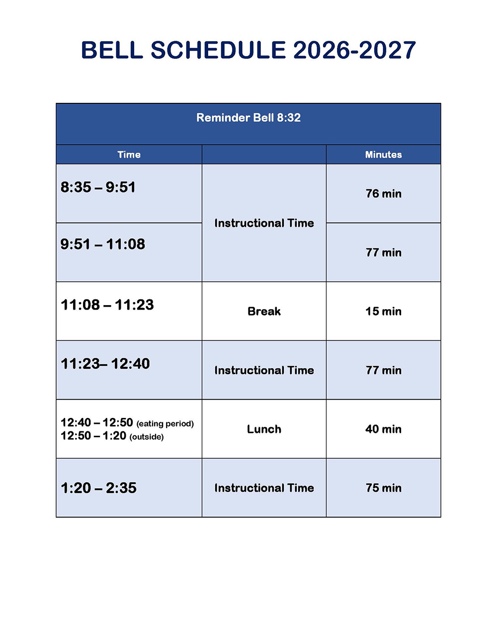 bell sched